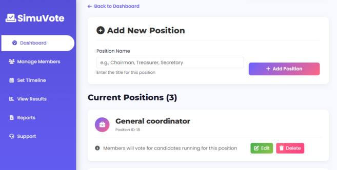 Adding positions and members